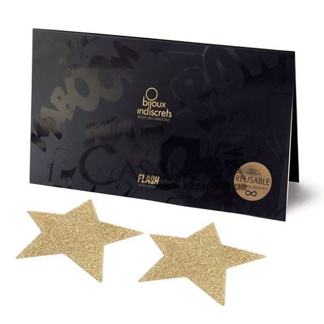 Основне фото Прикраса на соски Bijoux Indiscrets Flash Star золоте