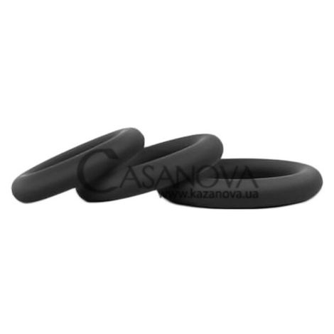 Основное фото Набор из 3 эрекционных колец Hombre Snug Fit Silicone Thick C-Rings чёрный