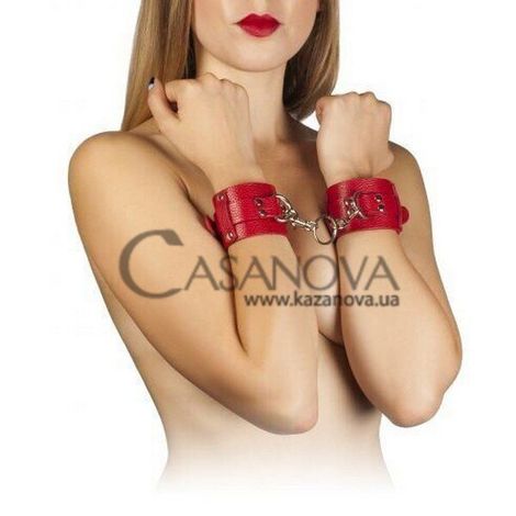 Основное фото Наручники Leather Dominant Hand Cuffs красные
