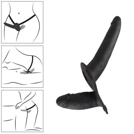 Основное фото Двухсторонний страпон Double Strap On чёрный 15 см