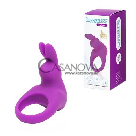 Основное фото Эрекционное кольцо с вибрацией Happy Rabbit Rechargeable Cock Ring фиолетовое
