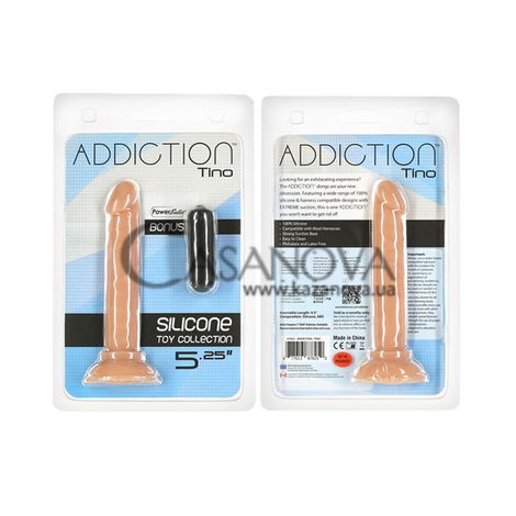 Основне фото Фалоімітатор на присосці Addiction Tino 5.2" Silicone Dildo тілесний 13,3 см