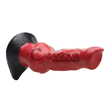 Основное фото Фантазийный фаллоимитатор Creature Cocks Hell-Hound Canine Silicone Dildo красный с чёрным 19 см