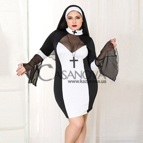 Основное фото Костюм монахини JSY P71109 чёрный с белым