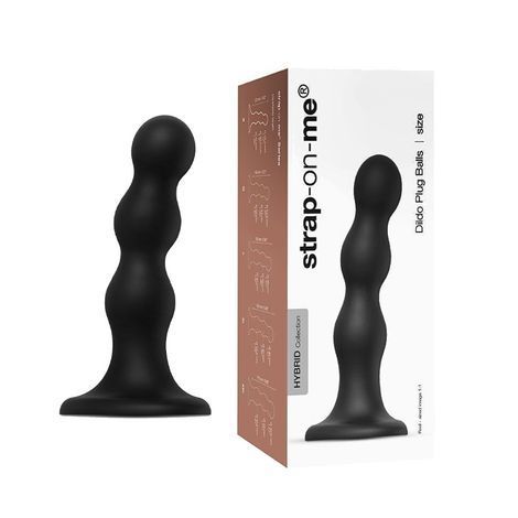 Основное фото Насадка для страпона на присоске Strap-On-Me Dildo Plug Balls M чёрная 14 см