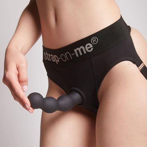 Основное фото Насадка для страпона на присоске Strap-On-Me Dildo Plug Balls M чёрная 14 см