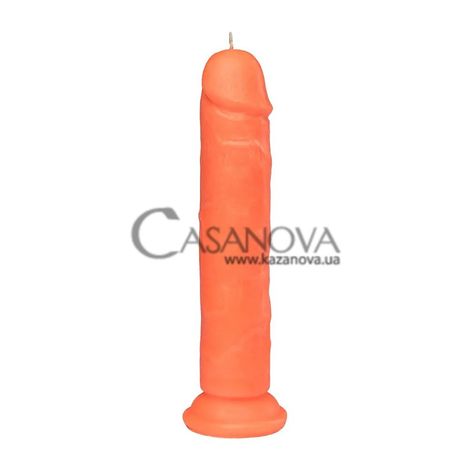 Основное фото Светящаяся свеча в форме пениса Love Flame Dildo Roma Orange Fluor оранжевая 19 см