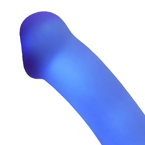 Основне фото Фалоімітатор, що світиться в темпряві, Strap-On-Me Glow-LED Dildo M синій 18 см