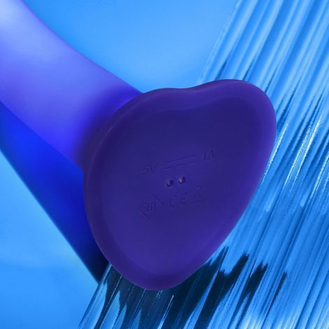 Основне фото Фалоімітатор, що світиться в темпряві, Strap-On-Me Glow-LED Dildo M синій 18 см