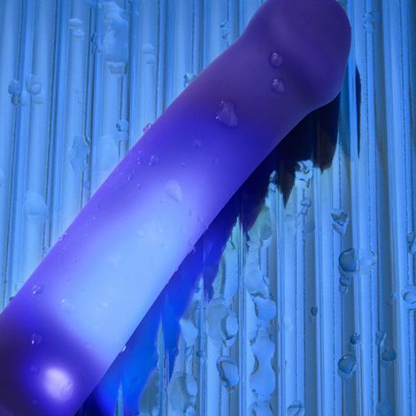 Основне фото Фалоімітатор, що світиться в темпряві, Strap-On-Me Glow-LED Dildo M синій 18 см