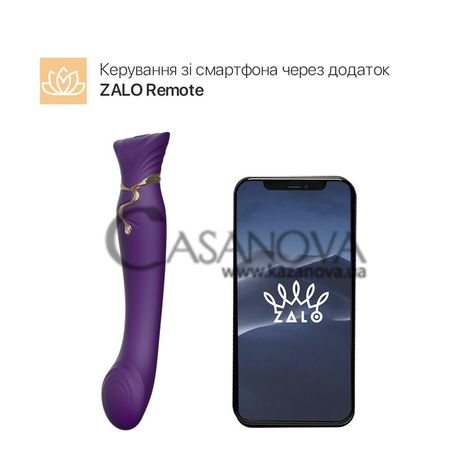 Основное фото Вибратор-пульсатор с подогревом Zalo Queen фиолетовый 22 см