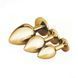 Дополнительное фото Металлическая анальная пробка Crystal Gold S RDNI-280923 золотистая с зелёным кристаллом 7,5 см
