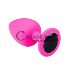 Основное фото Анальная пробка Pink Silicone Black Diamond M розово-чёрная 8,5 см