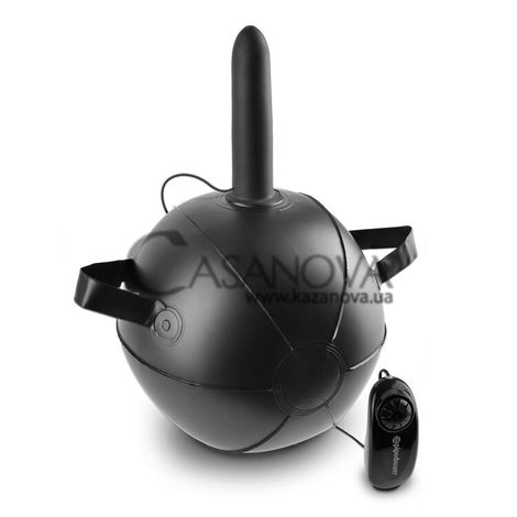 Основне фото Надувний м'яч із вібратором King Cock Vibrating Mini Sex Ball чорно-тілесний 15,2 см