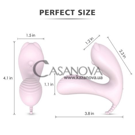 Основное фото Клиторально-вагинальный вибратор Cara розовый 9,8 см