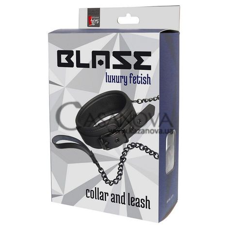 Основне фото Нашийник із повідцем Blaze Luxury Fetish Collar And Leash чорний