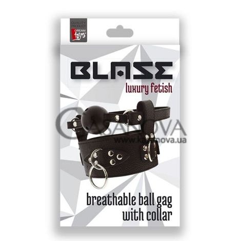Основне фото Кляп із нашийником Blaze Luxury Fetish Breathable Ball Gag With Collar чорний