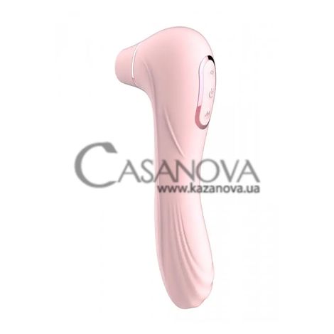 Основное фото Двухсторонний вакуумный стимулятор клитора Sucking Massager розовый 18,6 см