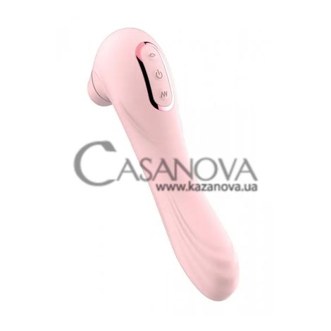 Основное фото Двухсторонний вакуумный стимулятор клитора Sucking Massager розовый 18,6 см