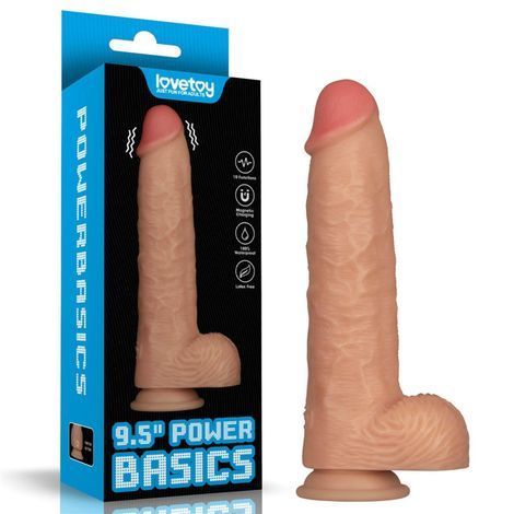 Основне фото Реалістичний вібратор для фістингу на присосці Lovetoy 9.5'' Vibrating Power Basics Cock тілесний 23,6 см