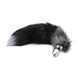 Дополнительное фото Анальная пробка Alive BDSM Line Black And White Fox Tail M серебристая с чёрным хвостом 8 см