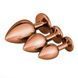 Дополнительное фото Анальная пробка EGZO Dark Gold Round Plug S золотистая с малиновым кристаллом 7 см