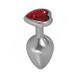 Дополнительное фото Анальная пробка сердце Diamond Anal Plug Medium 532789 серебристая с красным 8,2 см