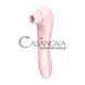 Додаткове фото Двосторонній вакуумний стимулятор клітора Sucking Massager рожевий 18,6 см