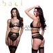 Дополнительное фото Комплект белья Baci 3pc Lace & Mesh Bra Garter & Panty Set чёрный