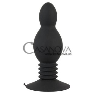 Основное фото Анальная пробка на присоске Black Velvets Bouncing Plug чёрная 11,8 см