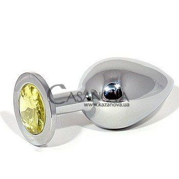 Основное фото Анальная пробка Anal Jewelry Silver Plug Large серебристая с жёлтым 9,5 см