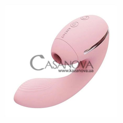 Основное фото Вакуумный вагинально-клиторальный вибратор KisToy Tina Mini розовый 15 см