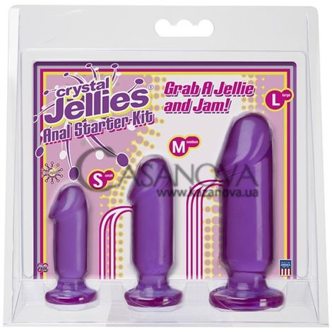 Основное фото Набор анальных пробок Crystal Jellies Anal Starter фиолетовый 3 шт
