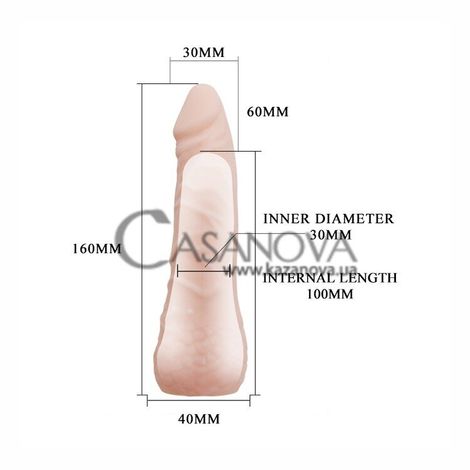 Основное фото Закрытая насадка на член Penis Sleeve BI-0414 телесная 16 см