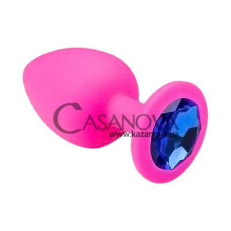 Основное фото Анальная пробка Pink Silicone Sapphire L розово-синяя 9 см