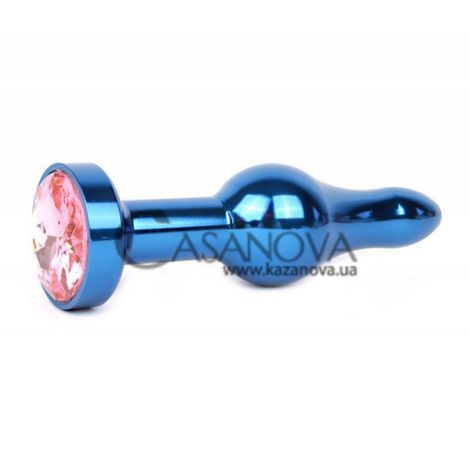 Основное фото Анальная пробка Anal Jewelry Plugs синяя с розовым кристаллом 10,3 см