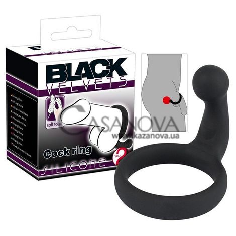 Основное фото Эрекционное кольцо с массажёром простаты Black Velvets Cock RIng чёрное