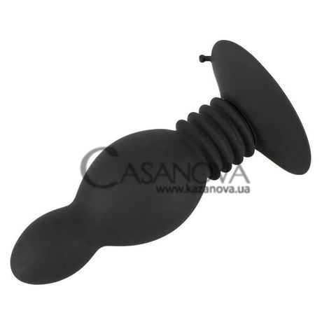 Основное фото Анальная пробка на присоске Black Velvets Bouncing Plug чёрная 11,8 см