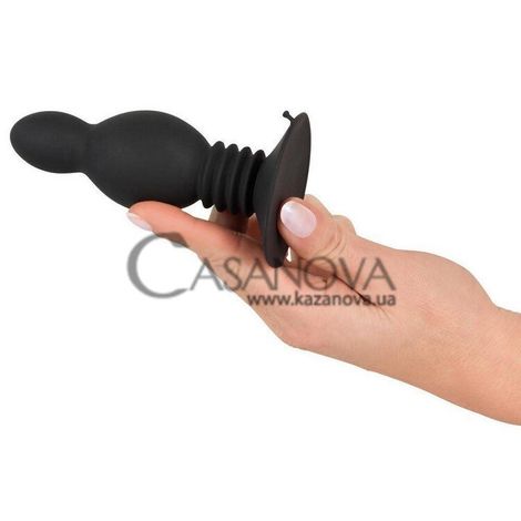 Основное фото Анальная пробка на присоске Black Velvets Bouncing Plug чёрная 11,8 см