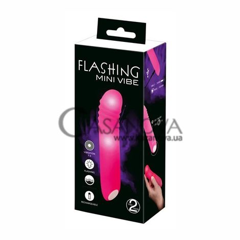 Основное фото Вибратор для точки G Flashing Mini Vibe розовый 15 см