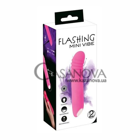 Основное фото Вибратор для точки G Flashing Mini Vibe розовый 15 см
