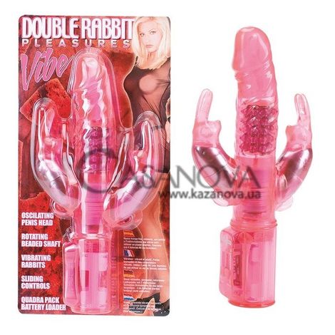 Основне фото Rabbit-вібратор Double Rabbit Pleasures Vibe рожевий 26 см