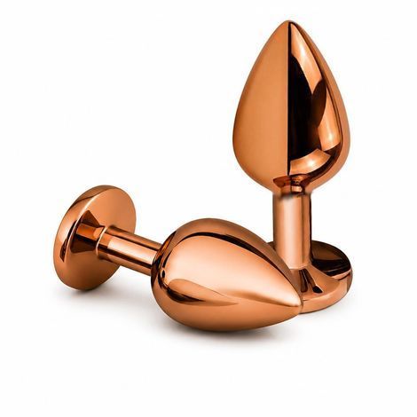 Основне фото Анальна пробка EGZO Dark Gold Round Plug S золотиста з червоним кристалом 7 см