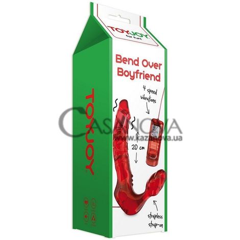 Основное фото Анатомический вибрострапон Bend Over Boyfriend красный 20 см