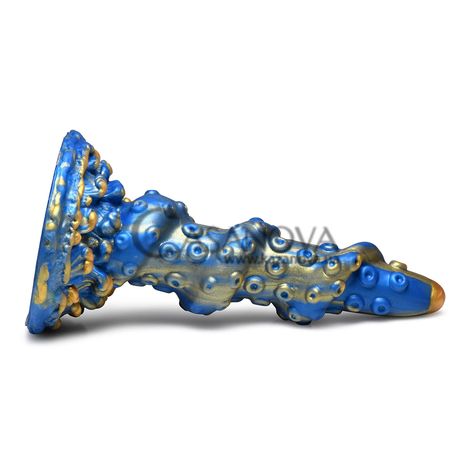 Основное фото Фантазийный фаллоимитатор Creature Cocks Lord Kraken Tentacled Silicone Dildo синий с золотистым 21,1 см