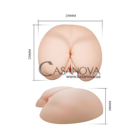 Основное фото Исскуственная вибровагина и анус со звуками и ротацией Lybaile Vagina And Ass BM-009023X телесный