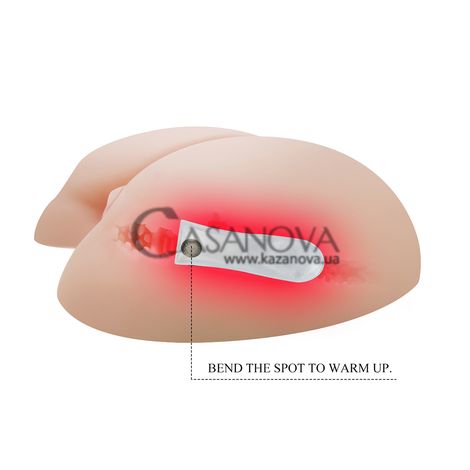 Основное фото Исскуственная вибровагина и анус со звуками и ротацией Lybaile Vagina And Ass BM-009023X телесный