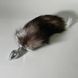 Додаткове фото Анальна пробка Alive BDSM Line Black And White Fox Tail S срібляста з чорним хвостом 7 см