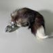 Додаткове фото Анальна пробка Alive BDSM Line Black And White Fox Tail S срібляста з чорним хвостом 7 см