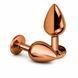 Додаткове фото Анальна пробка EGZO Dark Gold Round Plug S золотиста з червоним кристалом 7 см